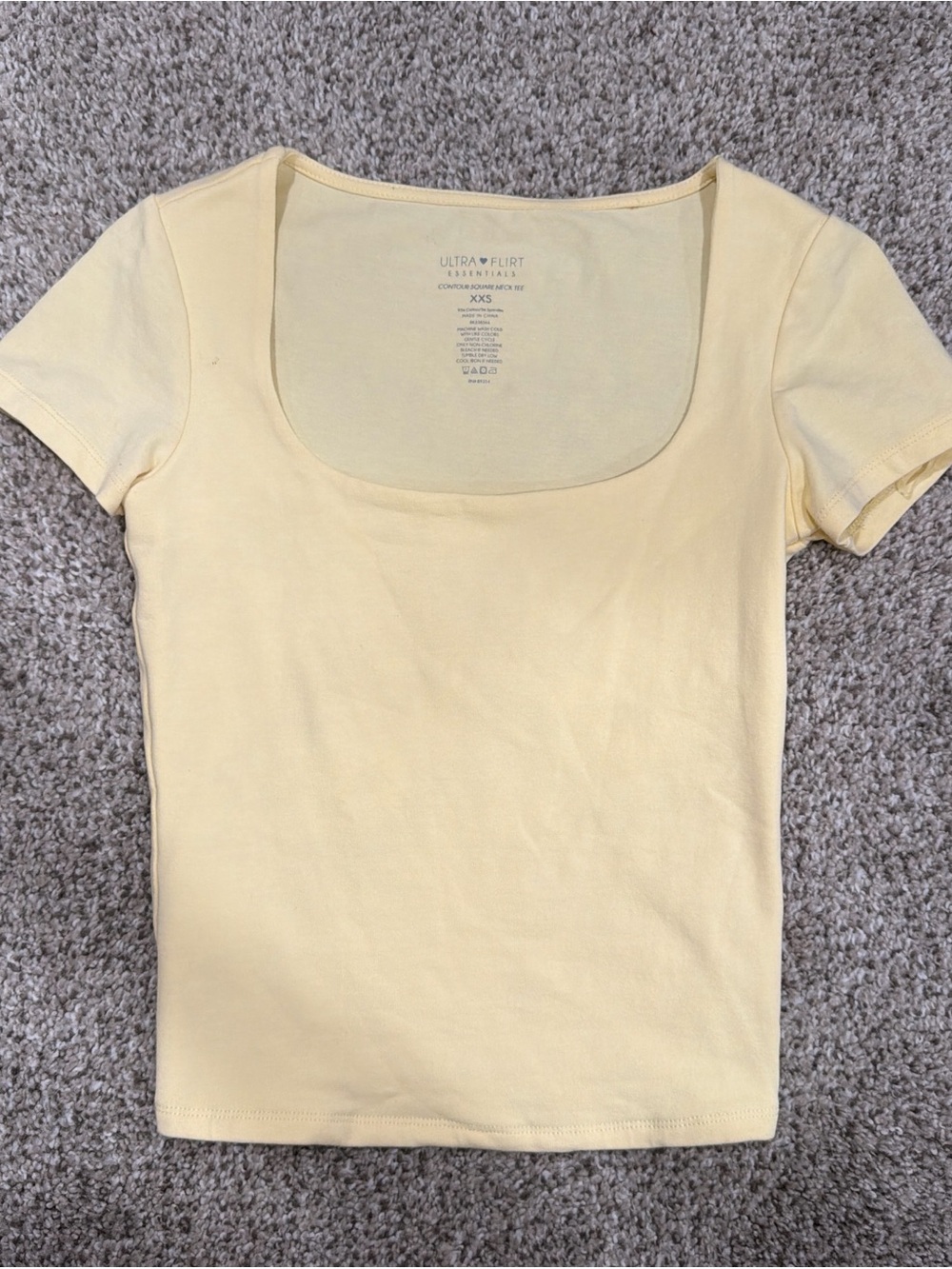 Yellow Scoop Neck Short Sleeve Top